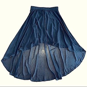 Divided by H&M Black Hi Low Sheer Skirt 4